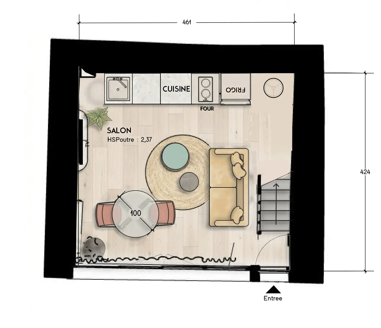 Séjour d’une maison en achat-revente