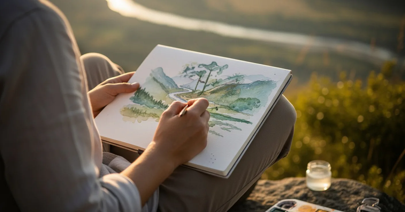 Olivia Massimelli dessinant un projet d’aménagement