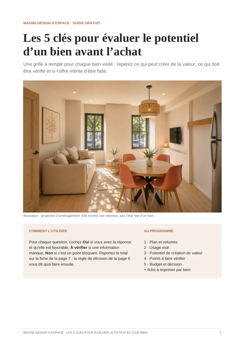 Couverture du guide gratuit : Les 5 clés pour évaluer le potentiel d’un bien avant l’achat