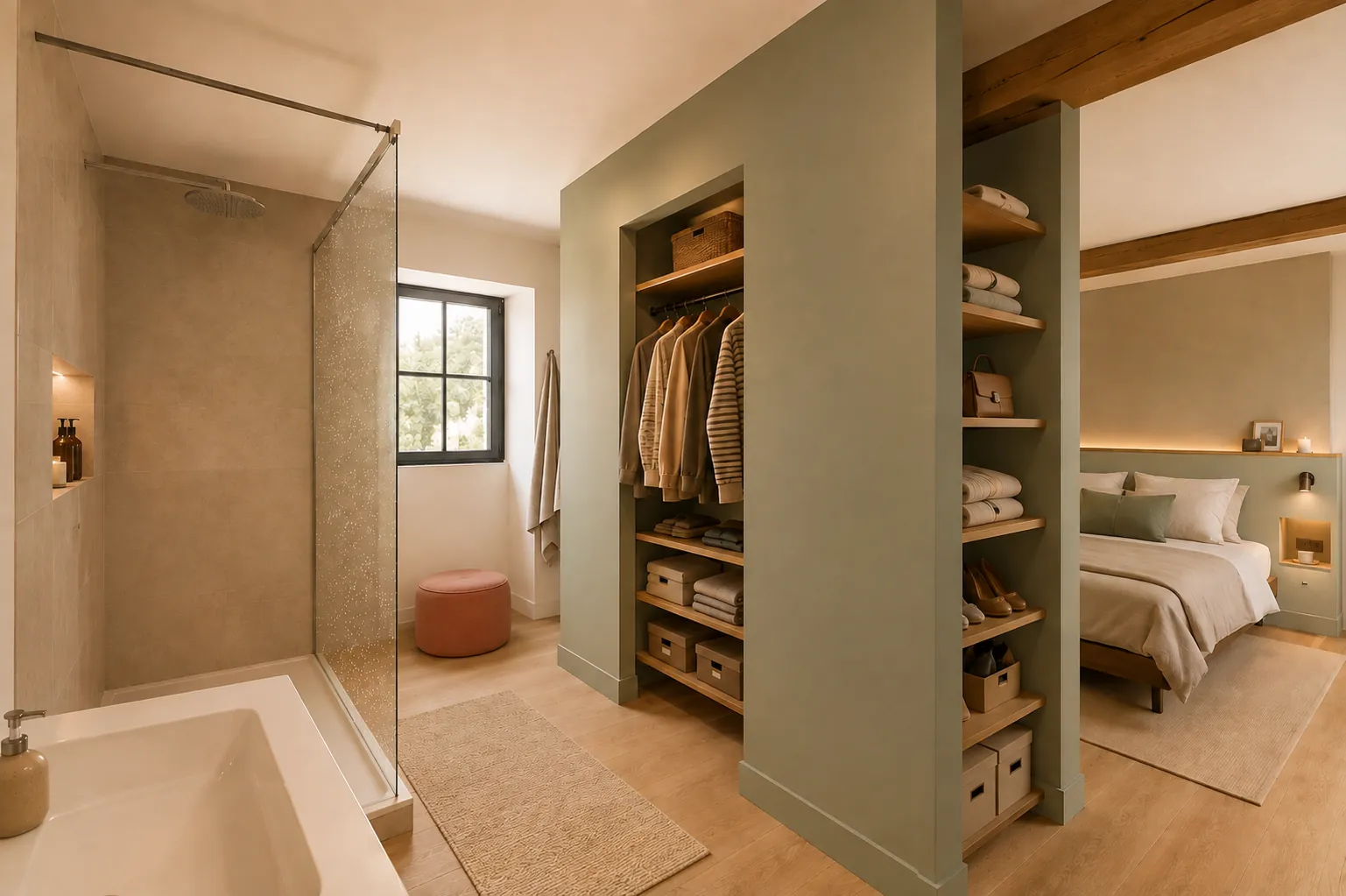 Salle de bain et dressing