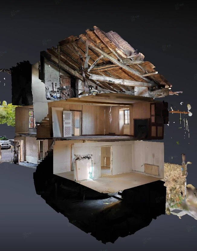 Relevé 3D de l’existant : coupe du bâtiment